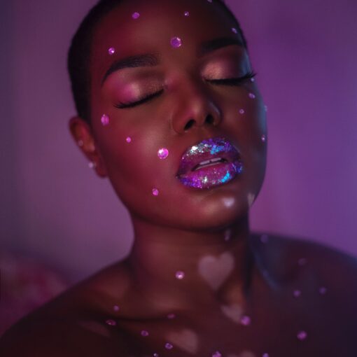 Beautiful woman in glitter