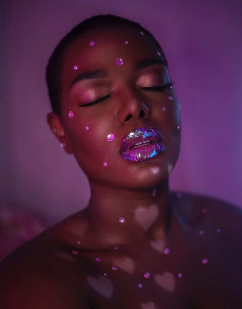 Beautiful woman in glitter