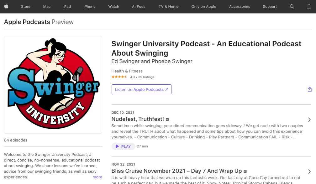 The Swinger University iTunes page
